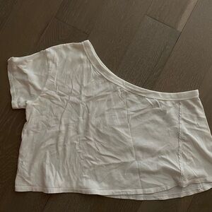 Free People White One Shoulder T-Shirt